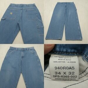 Vintage Wrangler Baggy Jeans Men 34x32 HERO Original Carpenter Fade Distress 90s